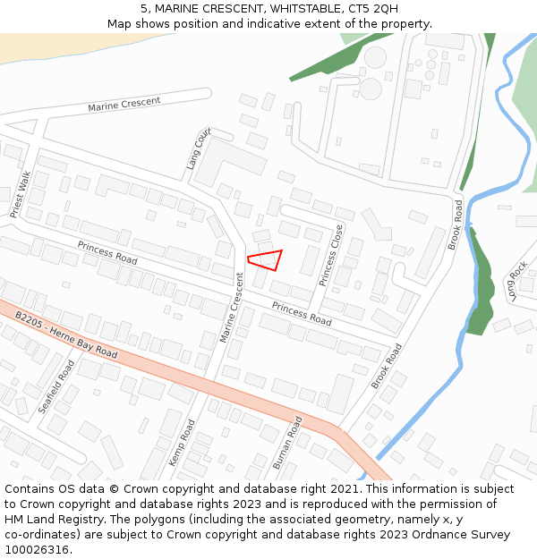 5, MARINE CRESCENT, WHITSTABLE, CT5 2QH: Location map and indicative extent of plot