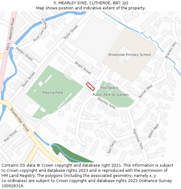 5, MEARLEY SYKE, CLITHEROE, BB7 1JG: Location map and indicative extent of plot