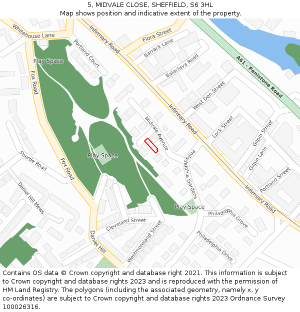 5, MIDVALE CLOSE, SHEFFIELD, S6 3HL: Location map and indicative extent of plot