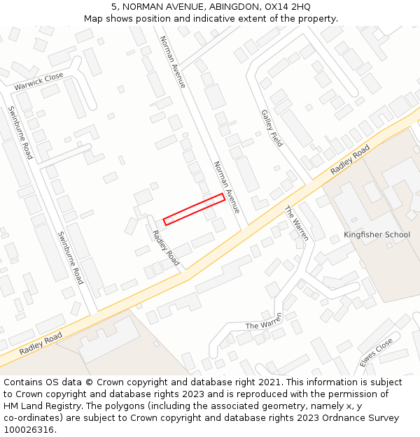 5, NORMAN AVENUE, ABINGDON, OX14 2HQ: Location map and indicative extent of plot