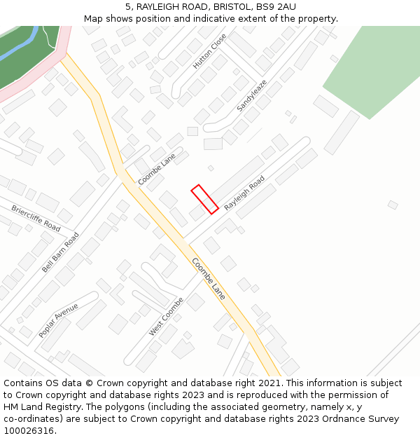 5, RAYLEIGH ROAD, BRISTOL, BS9 2AU: Location map and indicative extent of plot