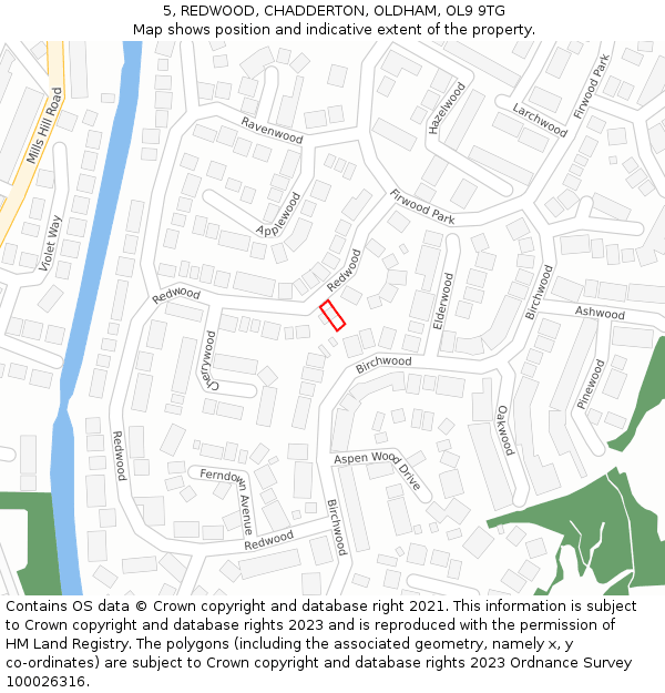 5, REDWOOD, CHADDERTON, OLDHAM, OL9 9TG: Location map and indicative extent of plot