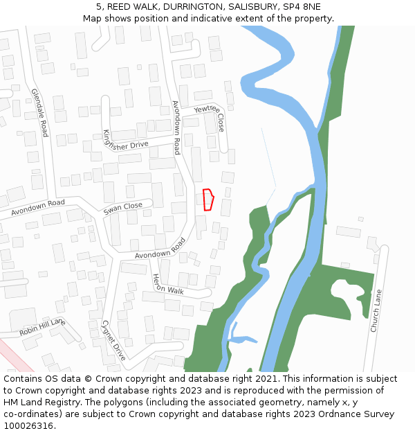 5, REED WALK, DURRINGTON, SALISBURY, SP4 8NE: Location map and indicative extent of plot