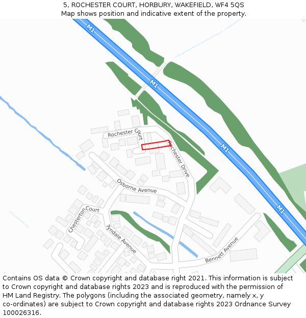 5, ROCHESTER COURT, HORBURY, WAKEFIELD, WF4 5QS: Location map and indicative extent of plot