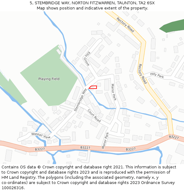 5, STEMBRIDGE WAY, NORTON FITZWARREN, TAUNTON, TA2 6SX: Location map and indicative extent of plot