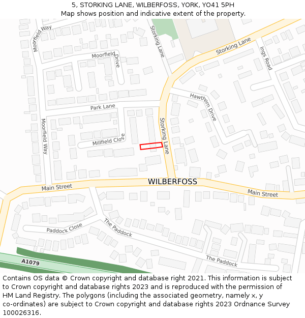 5, STORKING LANE, WILBERFOSS, YORK, YO41 5PH: Location map and indicative extent of plot