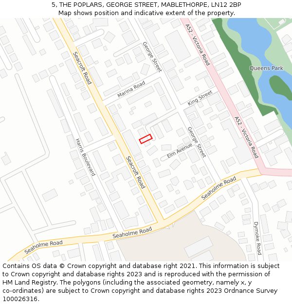 5, THE POPLARS, GEORGE STREET, MABLETHORPE, LN12 2BP: Location map and indicative extent of plot