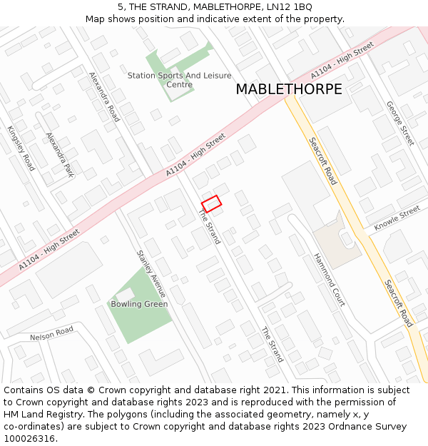 5, THE STRAND, MABLETHORPE, LN12 1BQ: Location map and indicative extent of plot