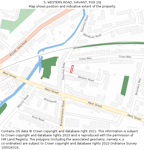 5, WESTERN ROAD, HAVANT, PO9 1NJ: Location map and indicative extent of plot