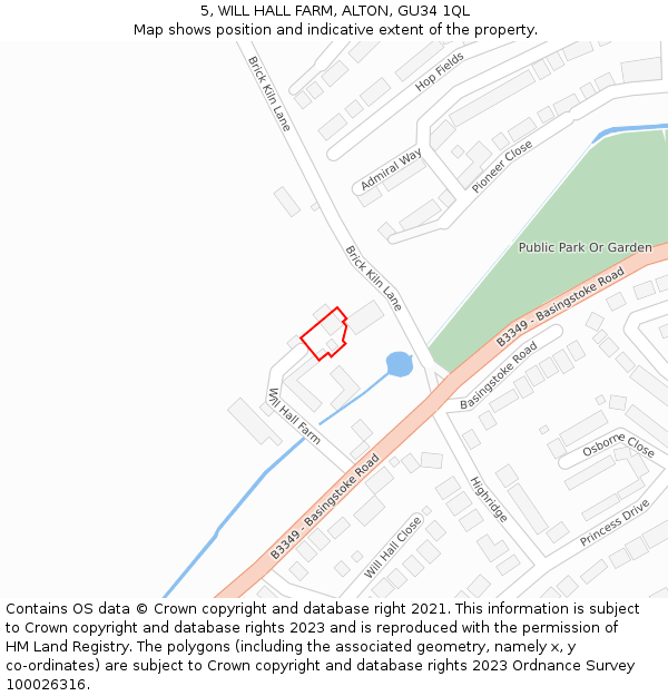 5, WILL HALL FARM, ALTON, GU34 1QL: Location map and indicative extent of plot