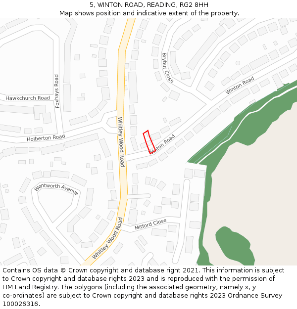 5, WINTON ROAD, READING, RG2 8HH: Location map and indicative extent of plot