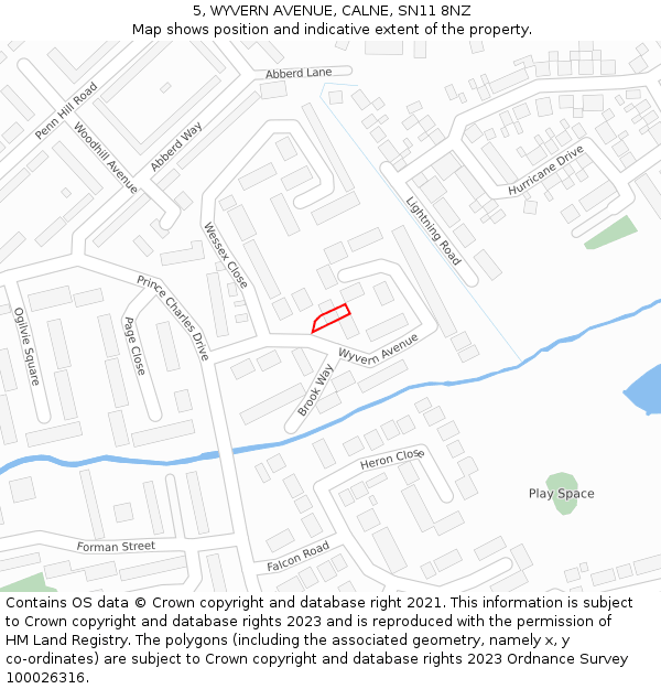 5, WYVERN AVENUE, CALNE, SN11 8NZ: Location map and indicative extent of plot