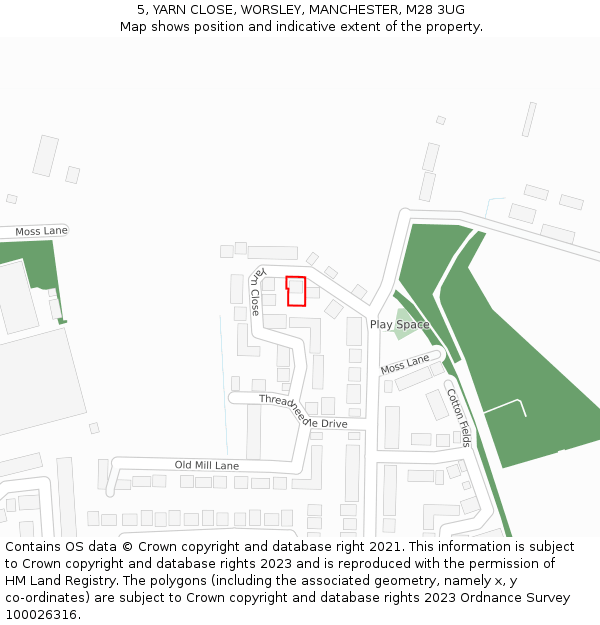 5, YARN CLOSE, WORSLEY, MANCHESTER, M28 3UG: Location map and indicative extent of plot