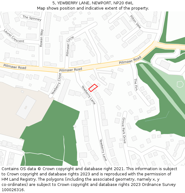 5, YEWBERRY LANE, NEWPORT, NP20 6WL: Location map and indicative extent of plot