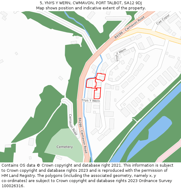 5, YNYS Y WERN, CWMAVON, PORT TALBOT, SA12 9DJ: Location map and indicative extent of plot