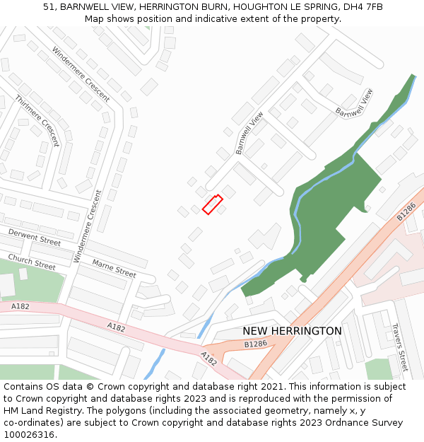 51, BARNWELL VIEW, HERRINGTON BURN, HOUGHTON LE SPRING, DH4 7FB: Location map and indicative extent of plot