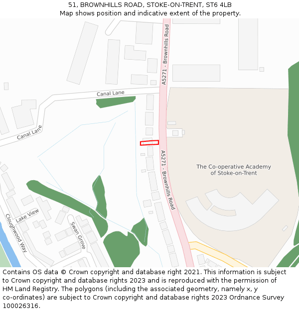 51, BROWNHILLS ROAD, STOKE-ON-TRENT, ST6 4LB: Location map and indicative extent of plot