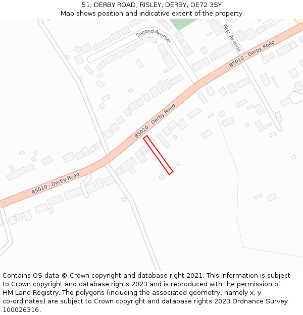 51, DERBY ROAD, RISLEY, DERBY, DE72 3SY: Location map and indicative extent of plot