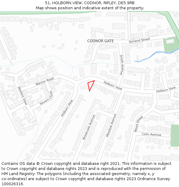 51, HOLBORN VIEW, CODNOR, RIPLEY, DE5 9RB: Location map and indicative extent of plot