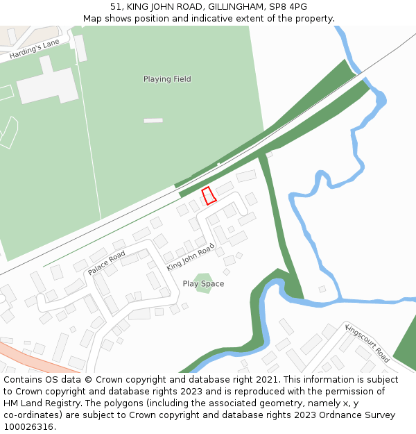 51, KING JOHN ROAD, GILLINGHAM, SP8 4PG: Location map and indicative extent of plot