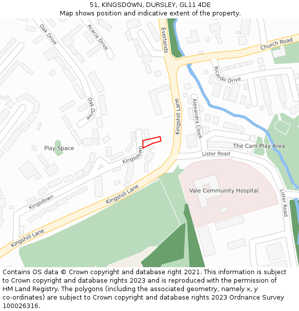 51, KINGSDOWN, DURSLEY, GL11 4DE: Location map and indicative extent of plot