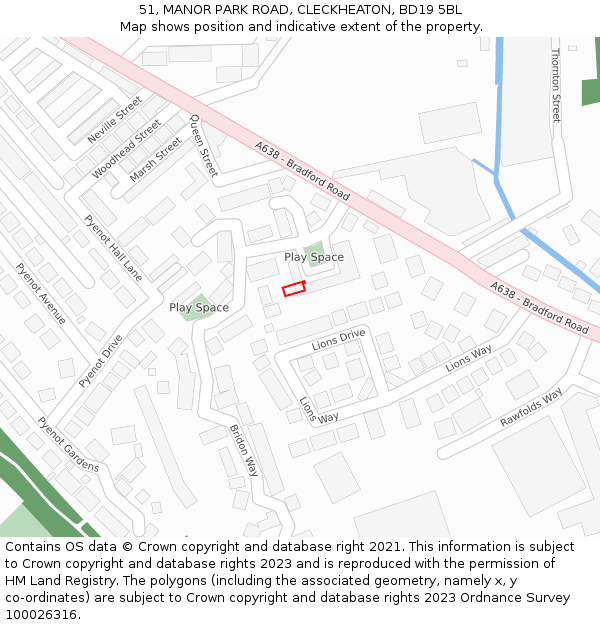 51, MANOR PARK ROAD, CLECKHEATON, BD19 5BL: Location map and indicative extent of plot