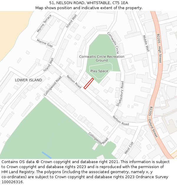 51, NELSON ROAD, WHITSTABLE, CT5 1EA: Location map and indicative extent of plot