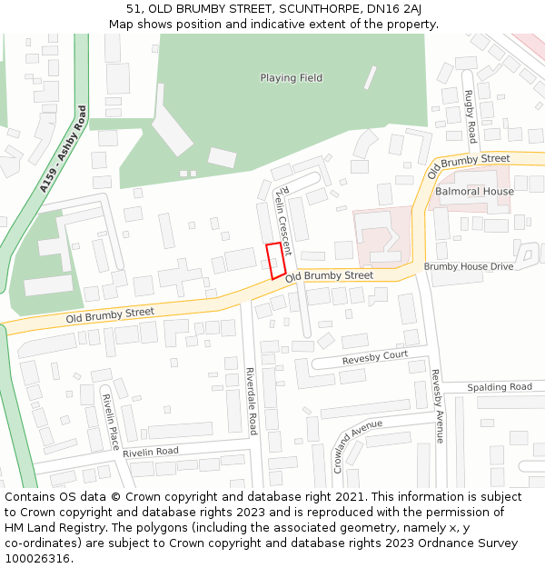 51, OLD BRUMBY STREET, SCUNTHORPE, DN16 2AJ: Location map and indicative extent of plot