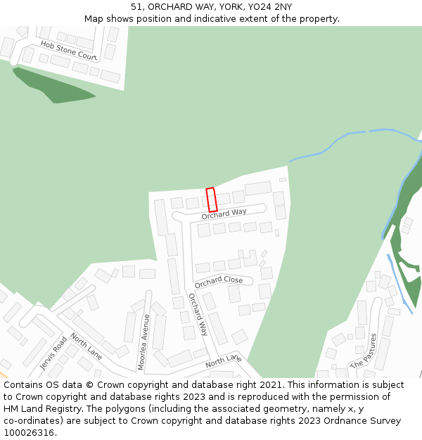 51, ORCHARD WAY, YORK, YO24 2NY: Location map and indicative extent of plot