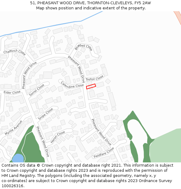 51, PHEASANT WOOD DRIVE, THORNTON-CLEVELEYS, FY5 2AW: Location map and indicative extent of plot
