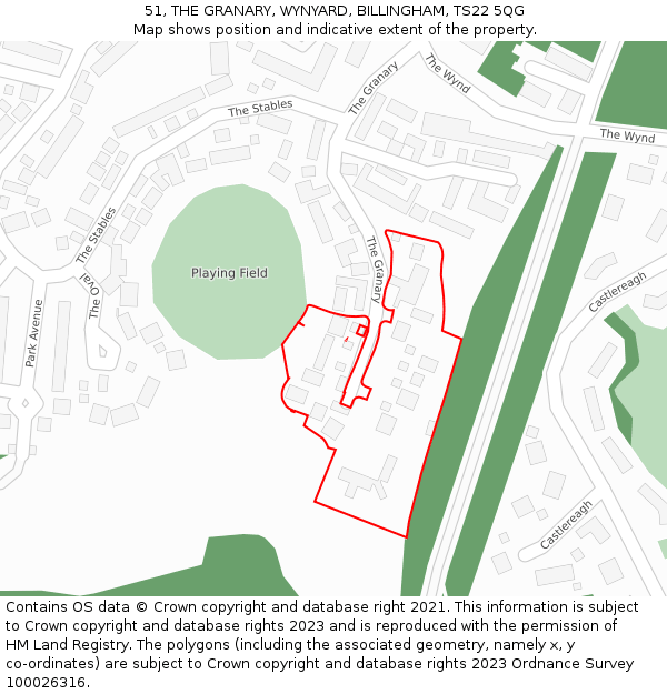 51, THE GRANARY, WYNYARD, BILLINGHAM, TS22 5QG: Location map and indicative extent of plot