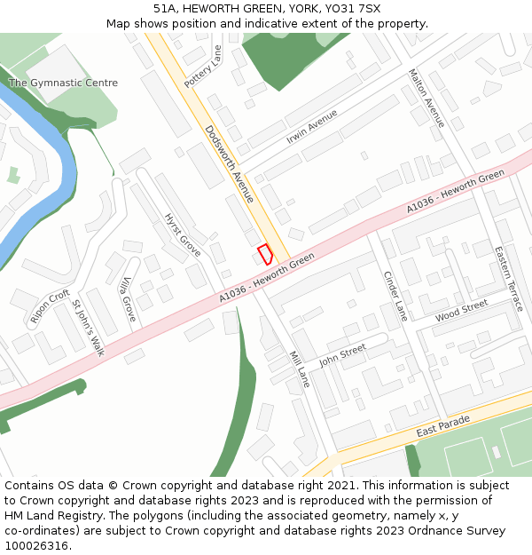 51A, HEWORTH GREEN, YORK, YO31 7SX: Location map and indicative extent of plot