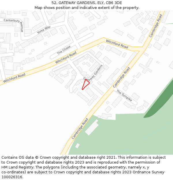 52, GATEWAY GARDENS, ELY, CB6 3DE: Location map and indicative extent of plot
