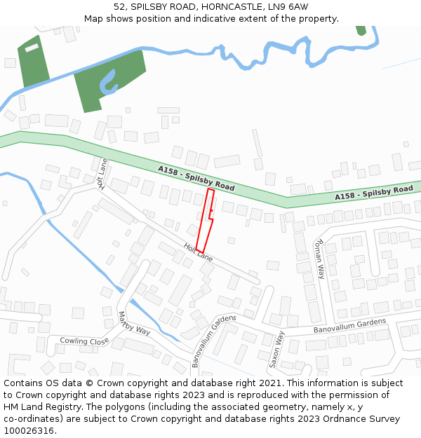 52, SPILSBY ROAD, HORNCASTLE, LN9 6AW: Location map and indicative extent of plot