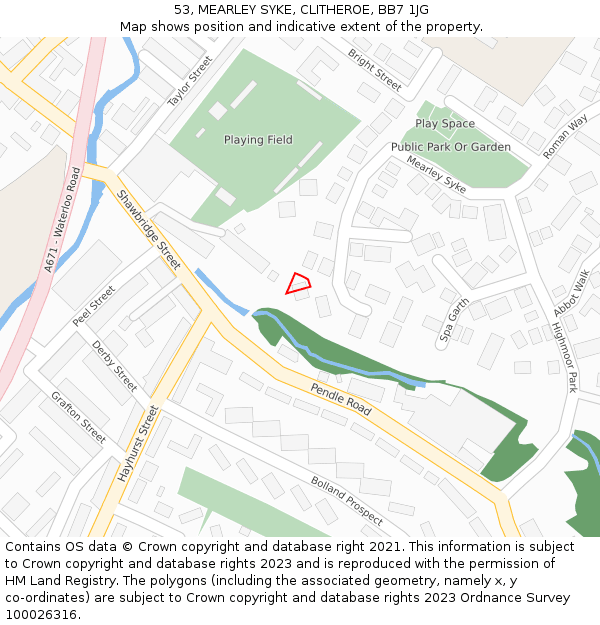 53, MEARLEY SYKE, CLITHEROE, BB7 1JG: Location map and indicative extent of plot