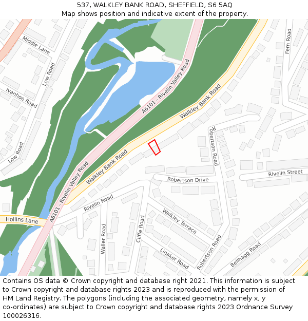 537, WALKLEY BANK ROAD, SHEFFIELD, S6 5AQ: Location map and indicative extent of plot