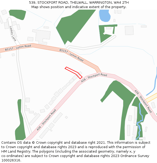 539, STOCKPORT ROAD, THELWALL, WARRINGTON, WA4 2TH: Location map and indicative extent of plot