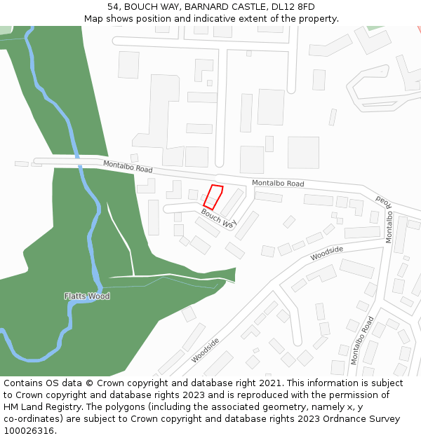 54, BOUCH WAY, BARNARD CASTLE, DL12 8FD: Location map and indicative extent of plot