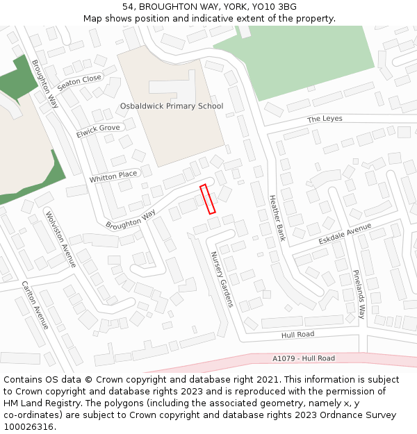 54, BROUGHTON WAY, YORK, YO10 3BG: Location map and indicative extent of plot