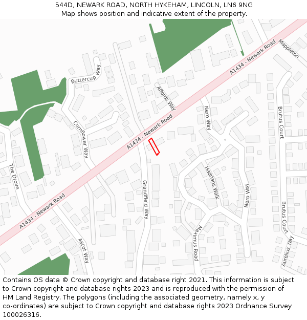 544D, NEWARK ROAD, NORTH HYKEHAM, LINCOLN, LN6 9NG: Location map and indicative extent of plot