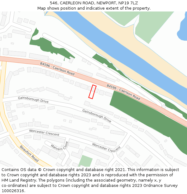 546, CAERLEON ROAD, NEWPORT, NP19 7LZ: Location map and indicative extent of plot