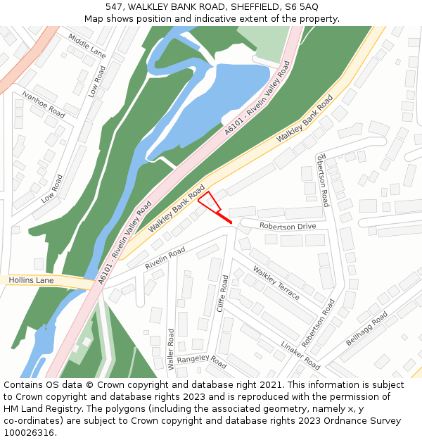 547, WALKLEY BANK ROAD, SHEFFIELD, S6 5AQ: Location map and indicative extent of plot