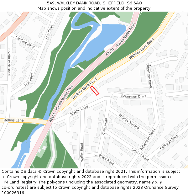 549, WALKLEY BANK ROAD, SHEFFIELD, S6 5AQ: Location map and indicative extent of plot