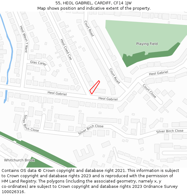 55, HEOL GABRIEL, CARDIFF, CF14 1JW: Location map and indicative extent of plot