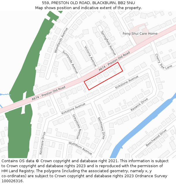 559, PRESTON OLD ROAD, BLACKBURN, BB2 5NU: Location map and indicative extent of plot