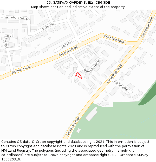 56, GATEWAY GARDENS, ELY, CB6 3DE: Location map and indicative extent of plot