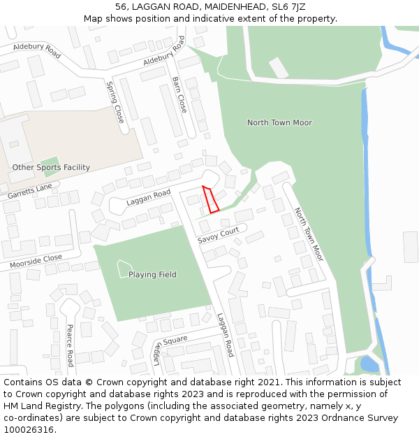 56, LAGGAN ROAD, MAIDENHEAD, SL6 7JZ: Location map and indicative extent of plot