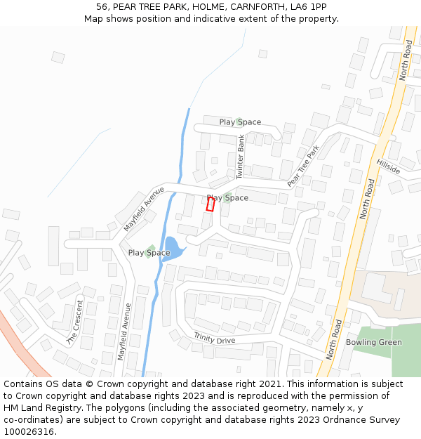 56, PEAR TREE PARK, HOLME, CARNFORTH, LA6 1PP: Location map and indicative extent of plot