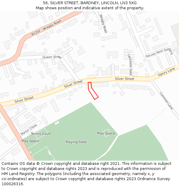 56, SILVER STREET, BARDNEY, LINCOLN, LN3 5XG: Location map and indicative extent of plot