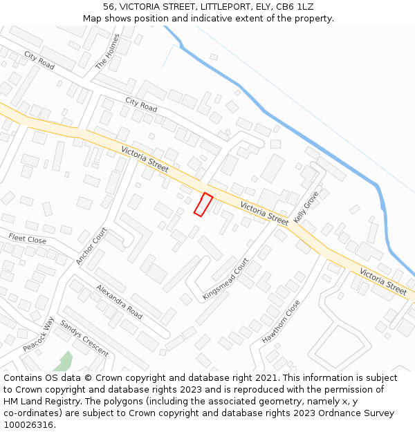 56, VICTORIA STREET, LITTLEPORT, ELY, CB6 1LZ: Location map and indicative extent of plot